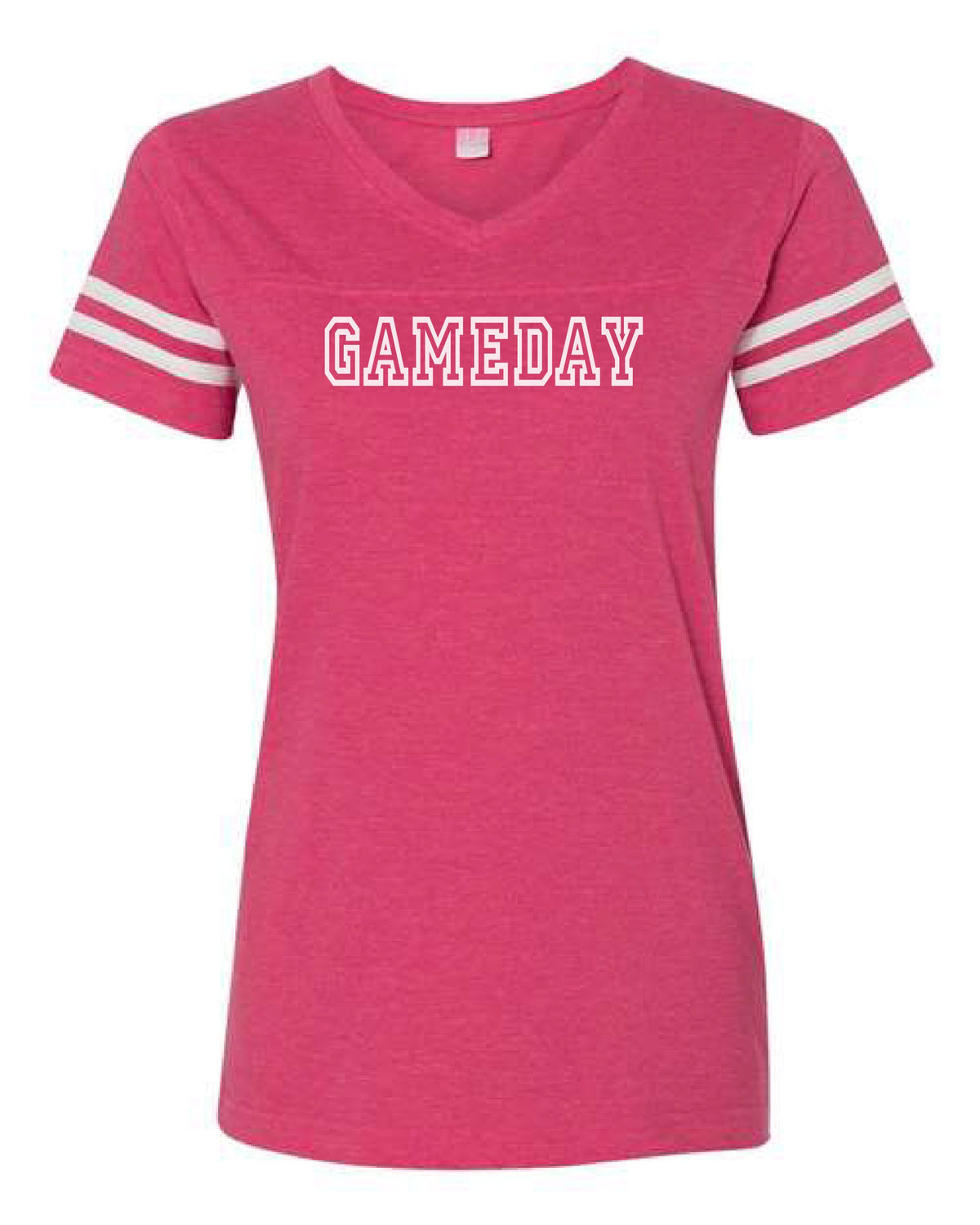 Gameday womens varsity tee Varsity gameday tee LAT womens varsity tee S Vintage hot pink/white 