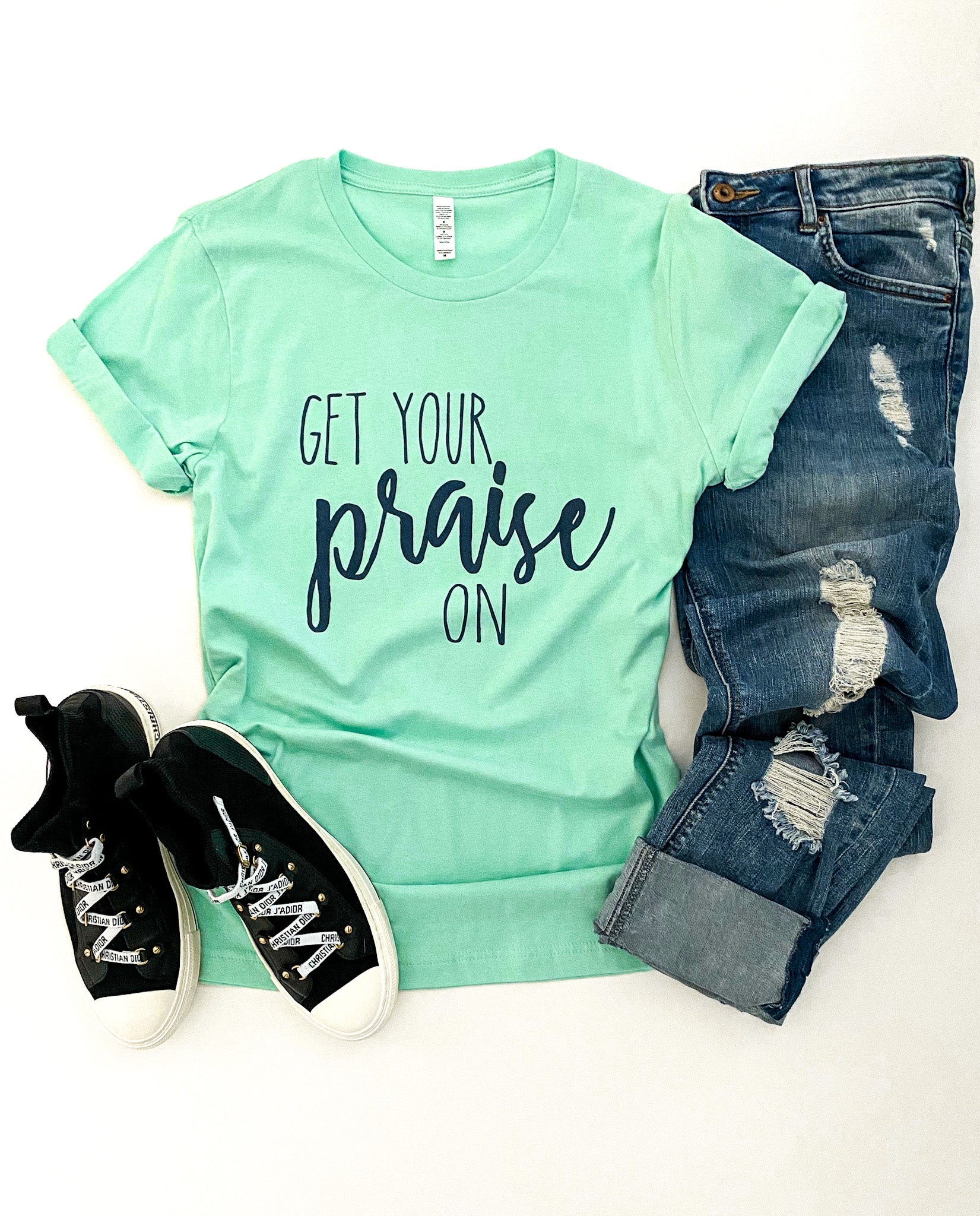 Get your praise on tee Short sleeve miscellaneous tee Bella Canvas 3001 