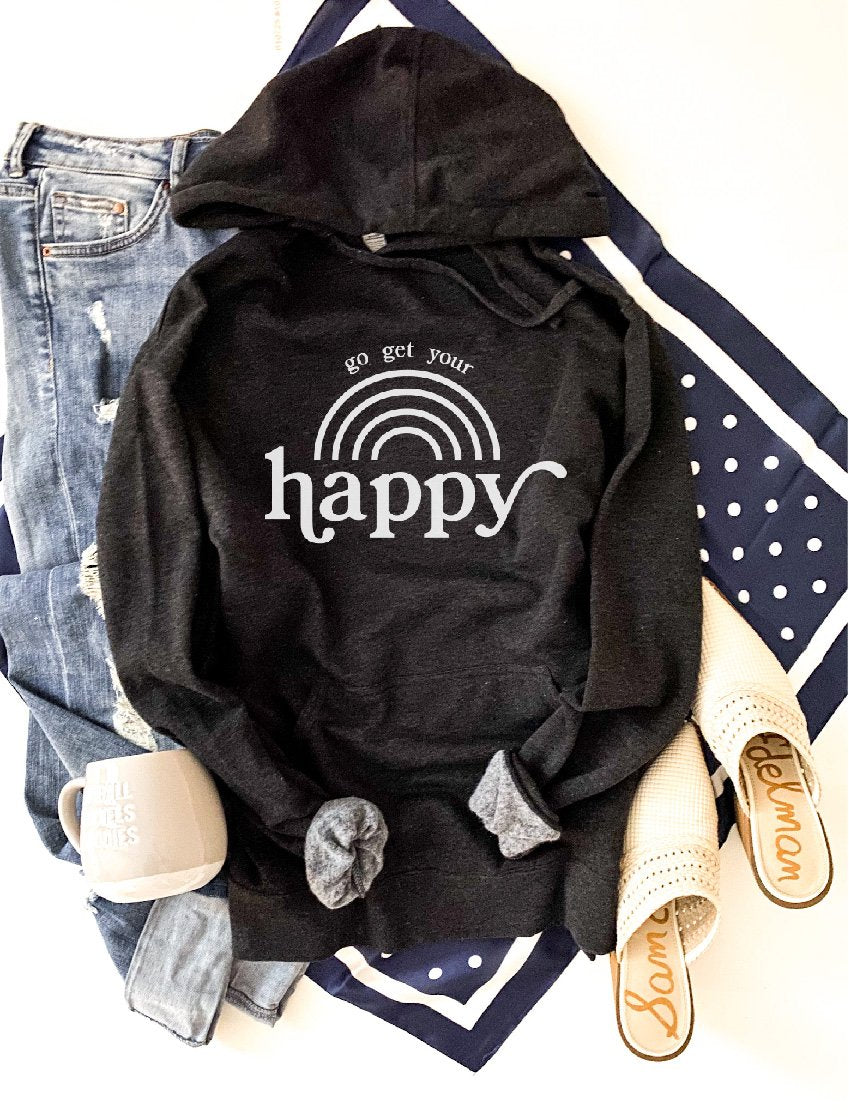 Go get your happy french terry hoodie Fall French Terry hoodie Lane seven and cotton heritage French Terry raglans 