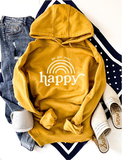 Go get your happy french terry hoodie Fall French Terry hoodie Lane seven and cotton heritage French Terry raglans 