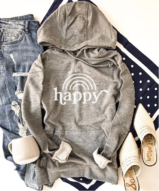 Go get your happy french terry hoodie Fall French Terry hoodie Lane seven and cotton heritage French Terry raglans 