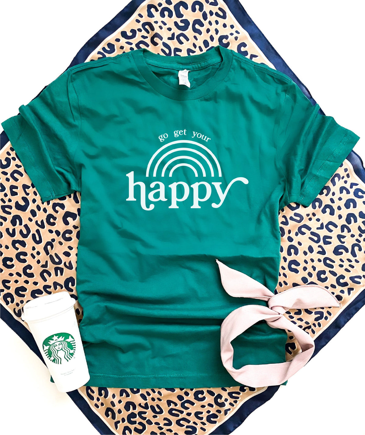Go get your happy tee Short sleeve miscellaneous tee Bella Canvas 3001 
