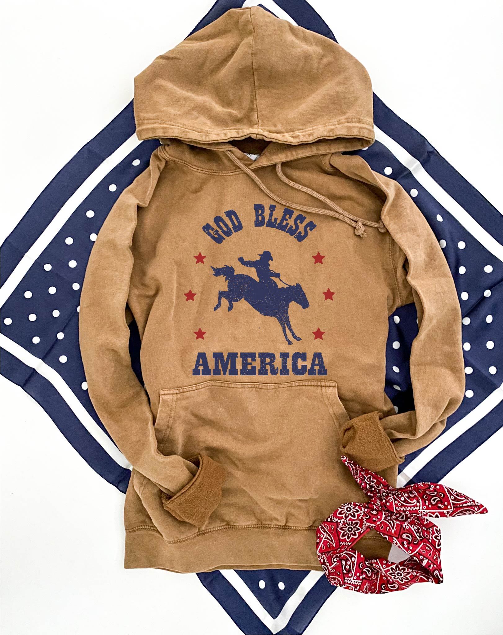 God bless America vintage wash hoodie Patriotic hoodie Lane Seven vintage hoodie 