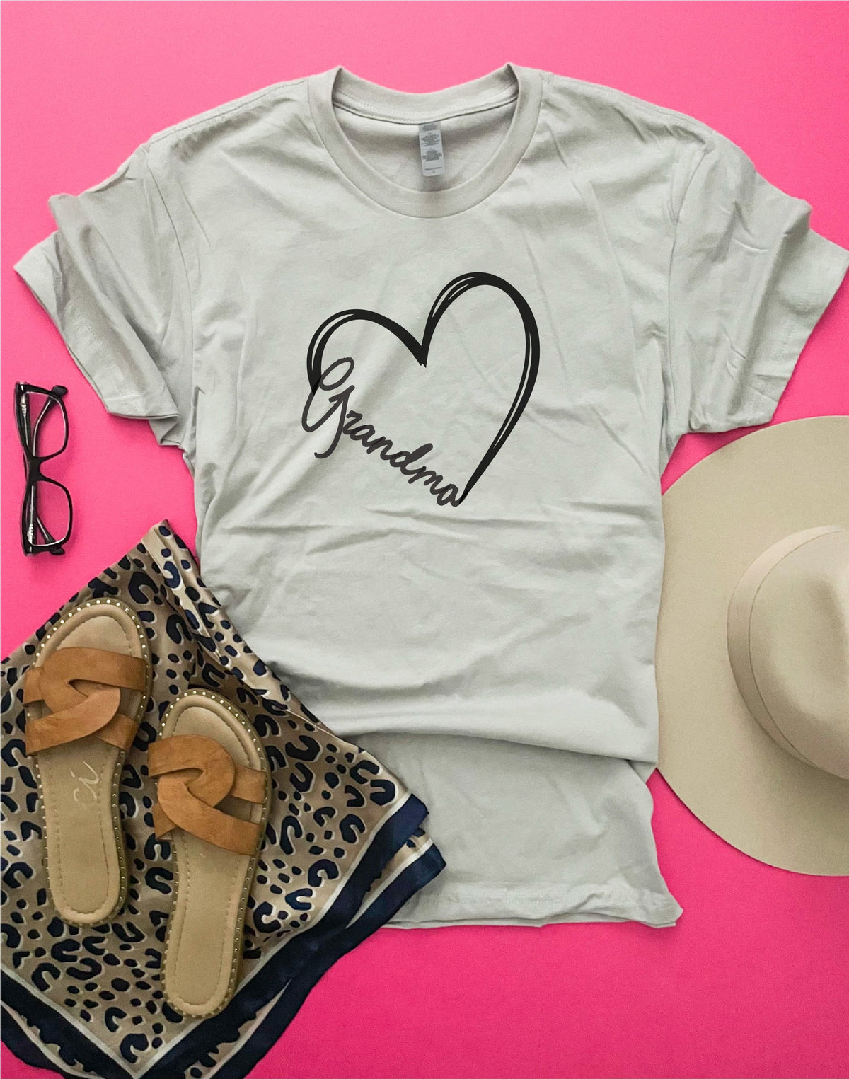 Grandma heart tee Short sleeve mom tee Bella Canvas 3001 