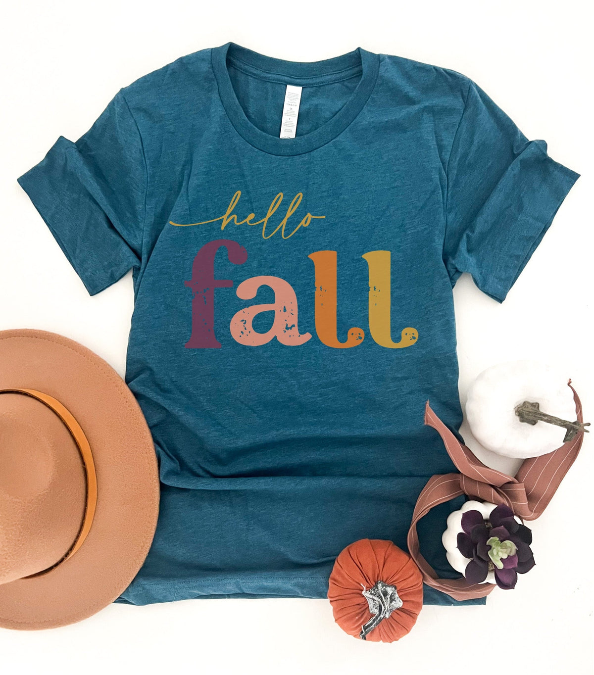 Hello Fall tee Short sleeve fall tee Bella 3001 Autumn 