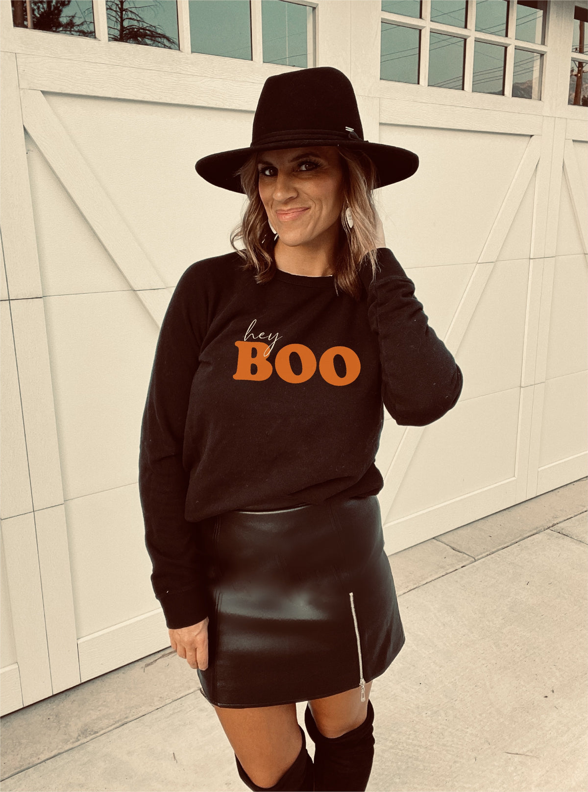 Hey boo french terry raglan Halloween French Terry raglan Lane seven French Terry raglan 