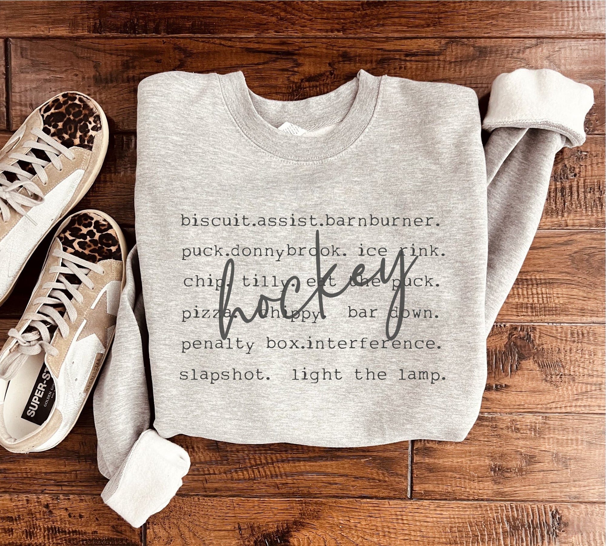 Hockey words basic sweatshirt Sports collection Gildan 18000 sweatshirt 