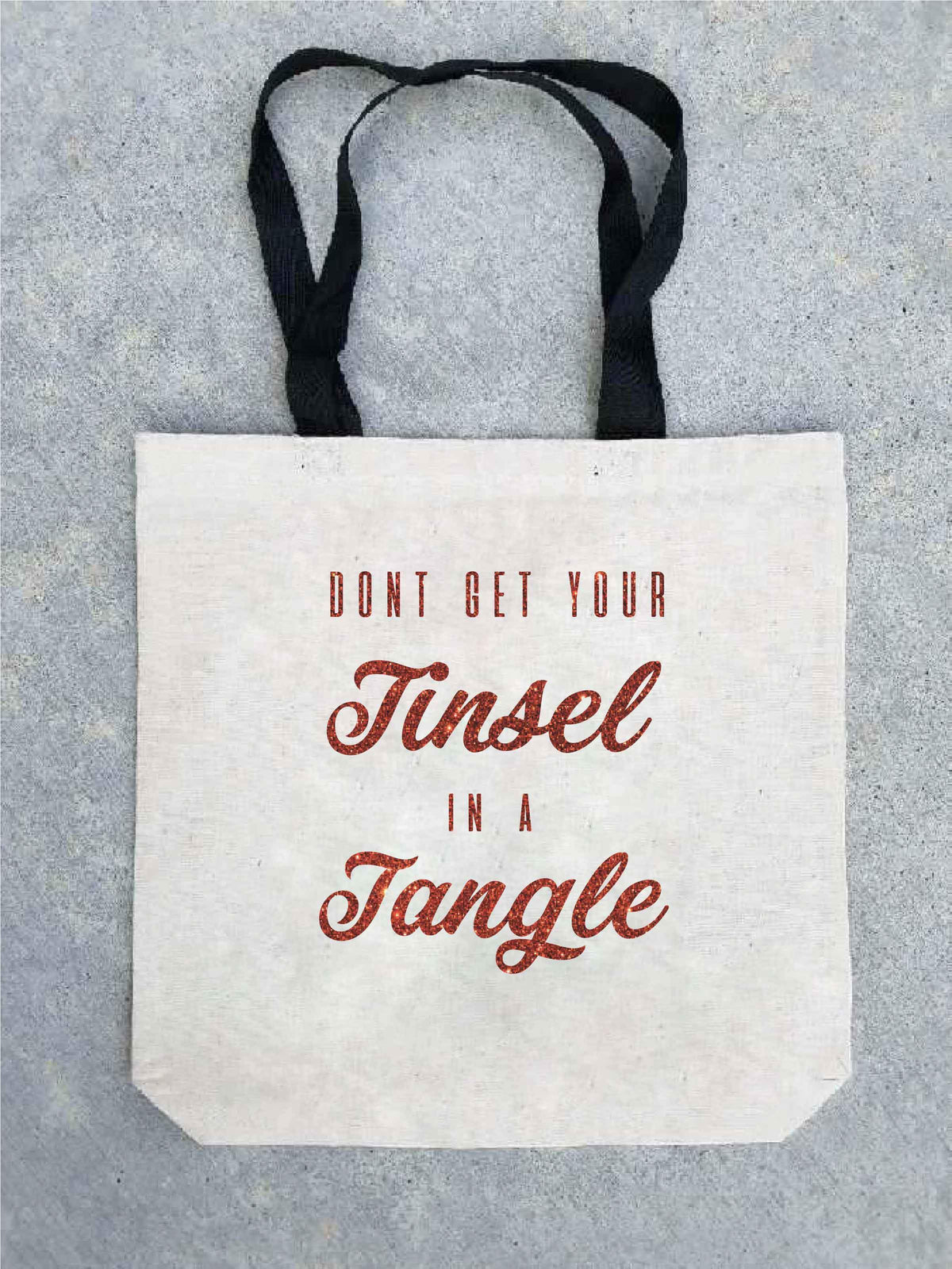 Holiday tote bag- customizable! Tote bag Costa Threads Tinsel in a tangle tote bag 