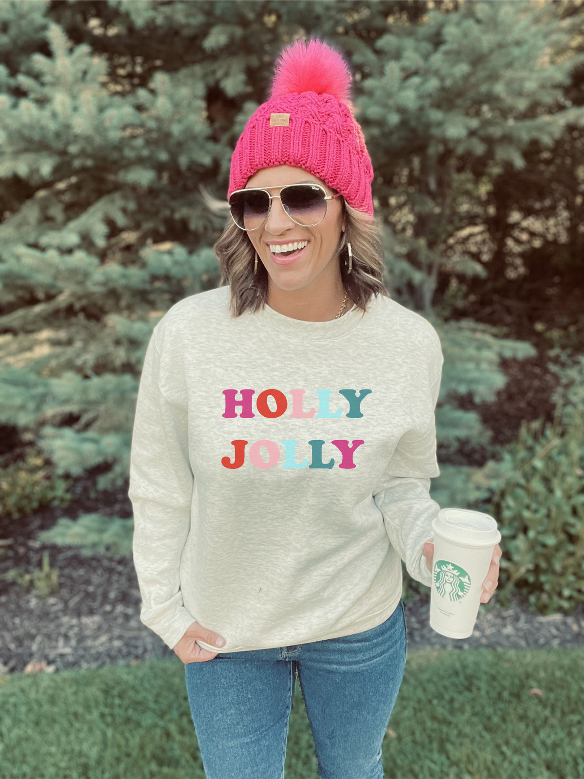 Holly Jolly fleece sweatshirt Holiday sweatshirt Lane seven unisex sweatshirt 