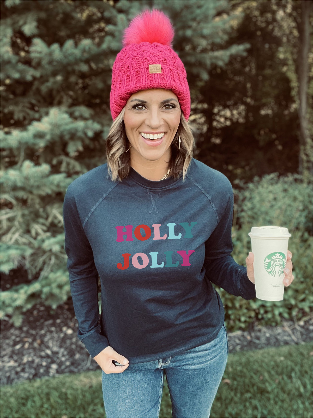 Holly Jolly french terry raglan Holiday French Terry raglan Independent trading ss1000c 