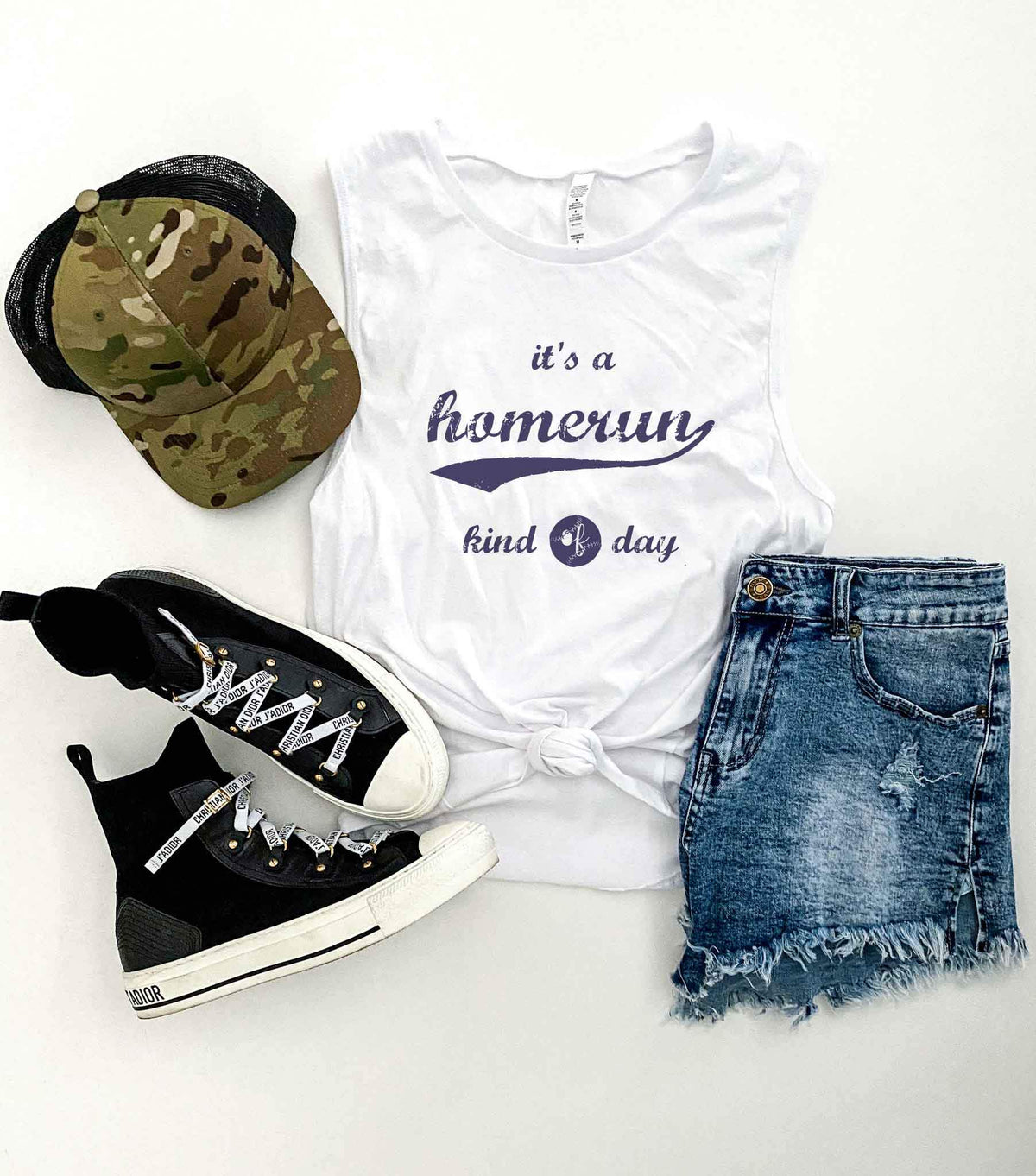 Homerun kind of day unisex muscle tank Baseball french Terry raglan Bella Canvas 6003 muscle tank 