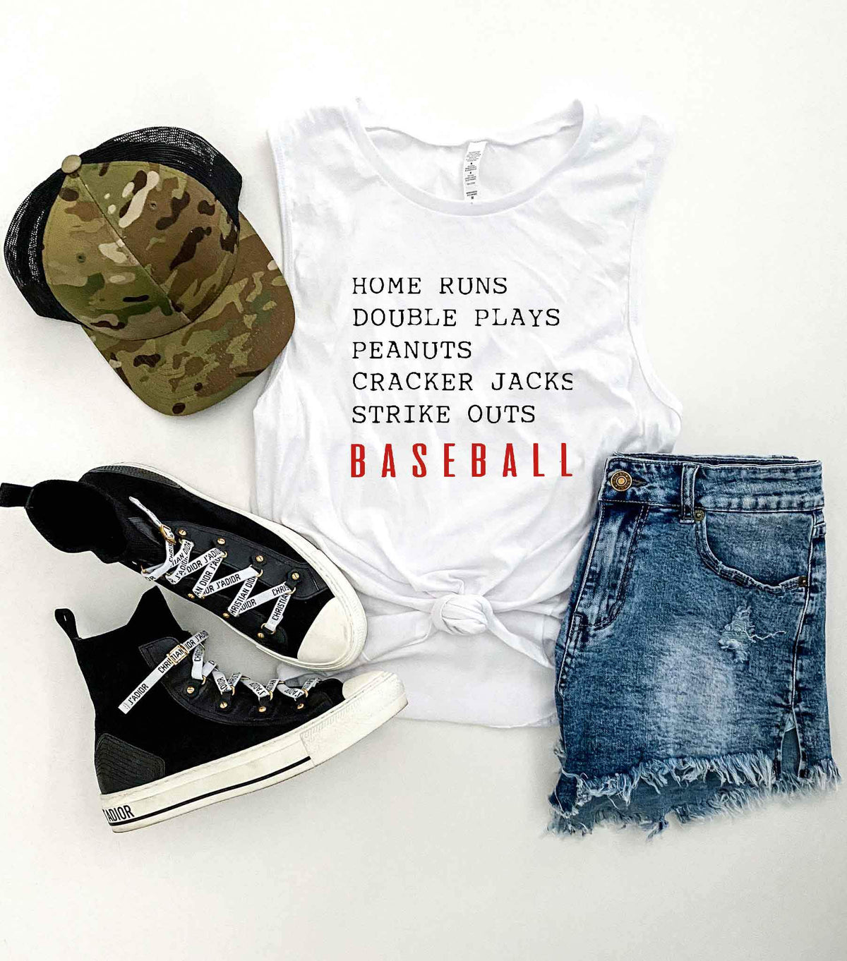 Homeruns and double plays unisex muscle tank Baseball french Terry raglan Bella Canvas 6003 muscle tank XS White 