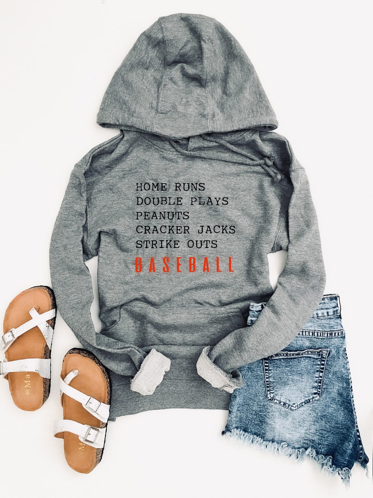 Homeruns double plays french terry hoodie Baseball french Terry raglan Lane seven French Terry raglan XS Heather grey 