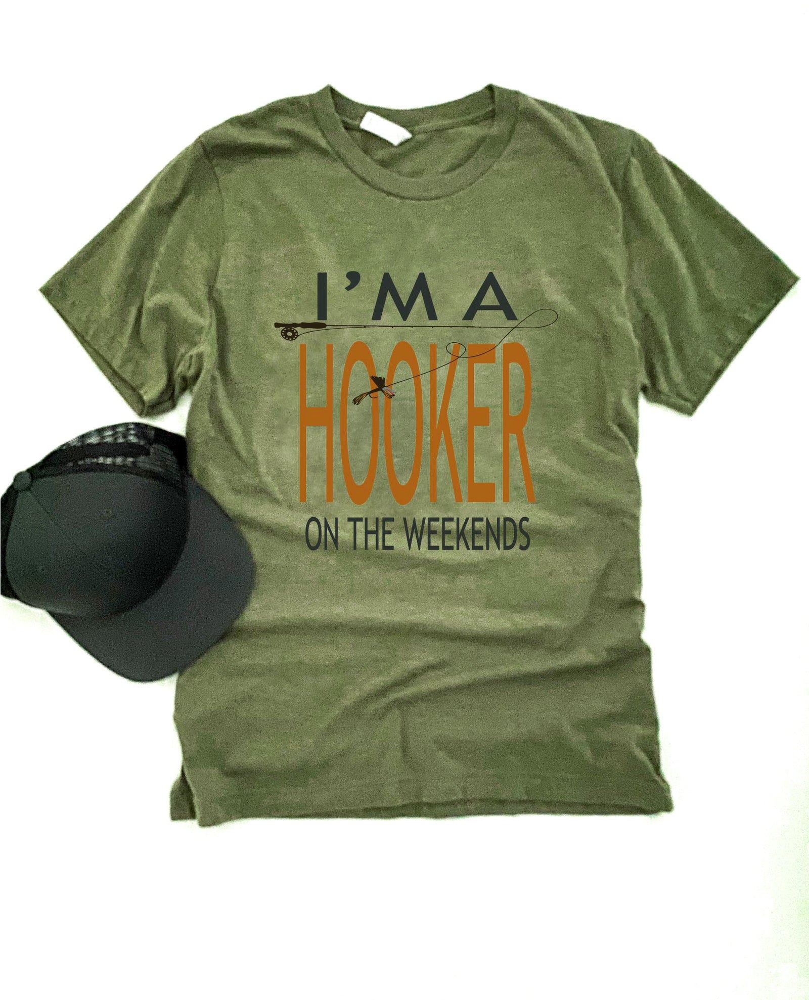 Hooker on the weekends tee Short sleeve mens tee Bella canvas 3001 