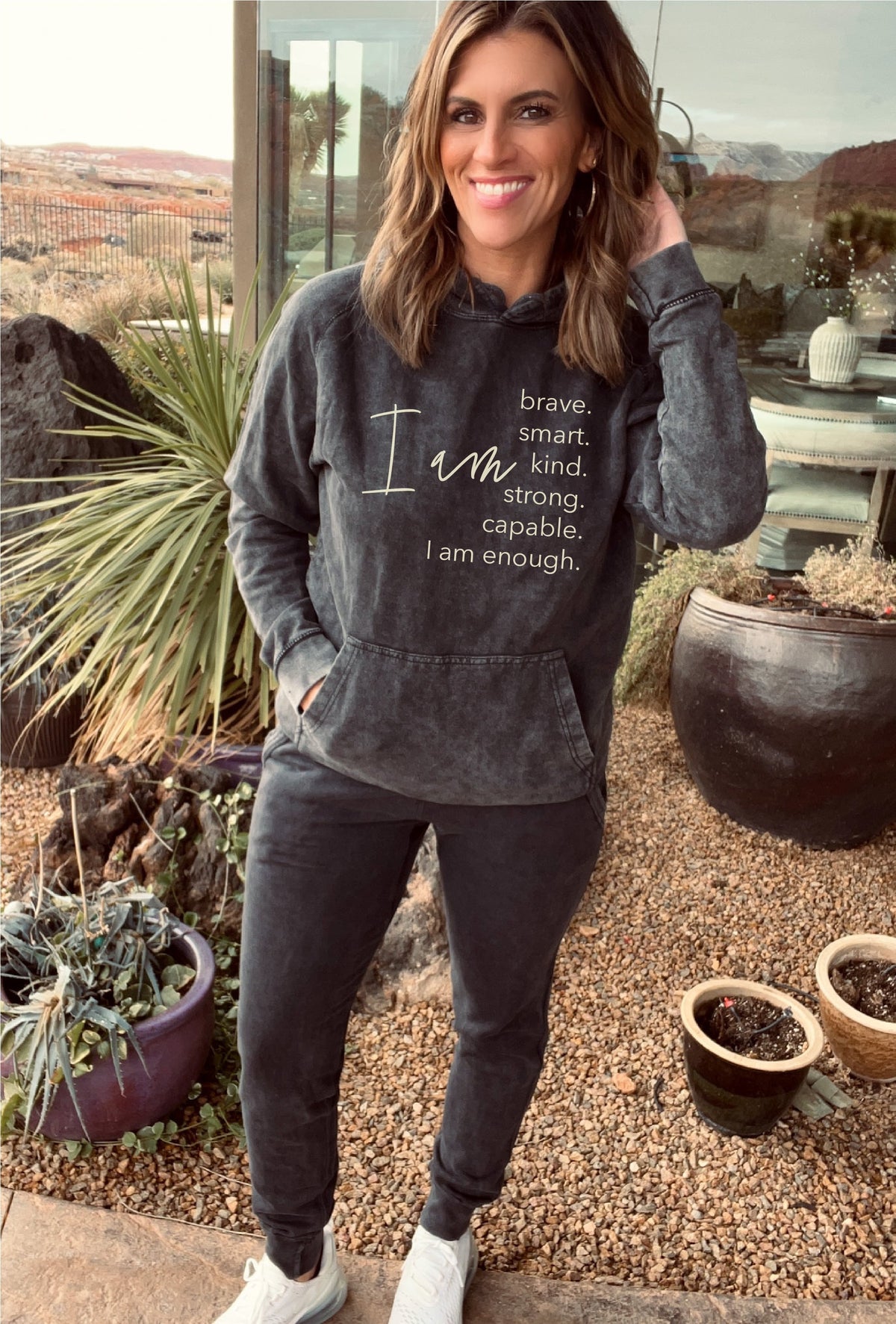 I am vintage wash hoodie Affirmation collection Lane Seven vintage hoodie 