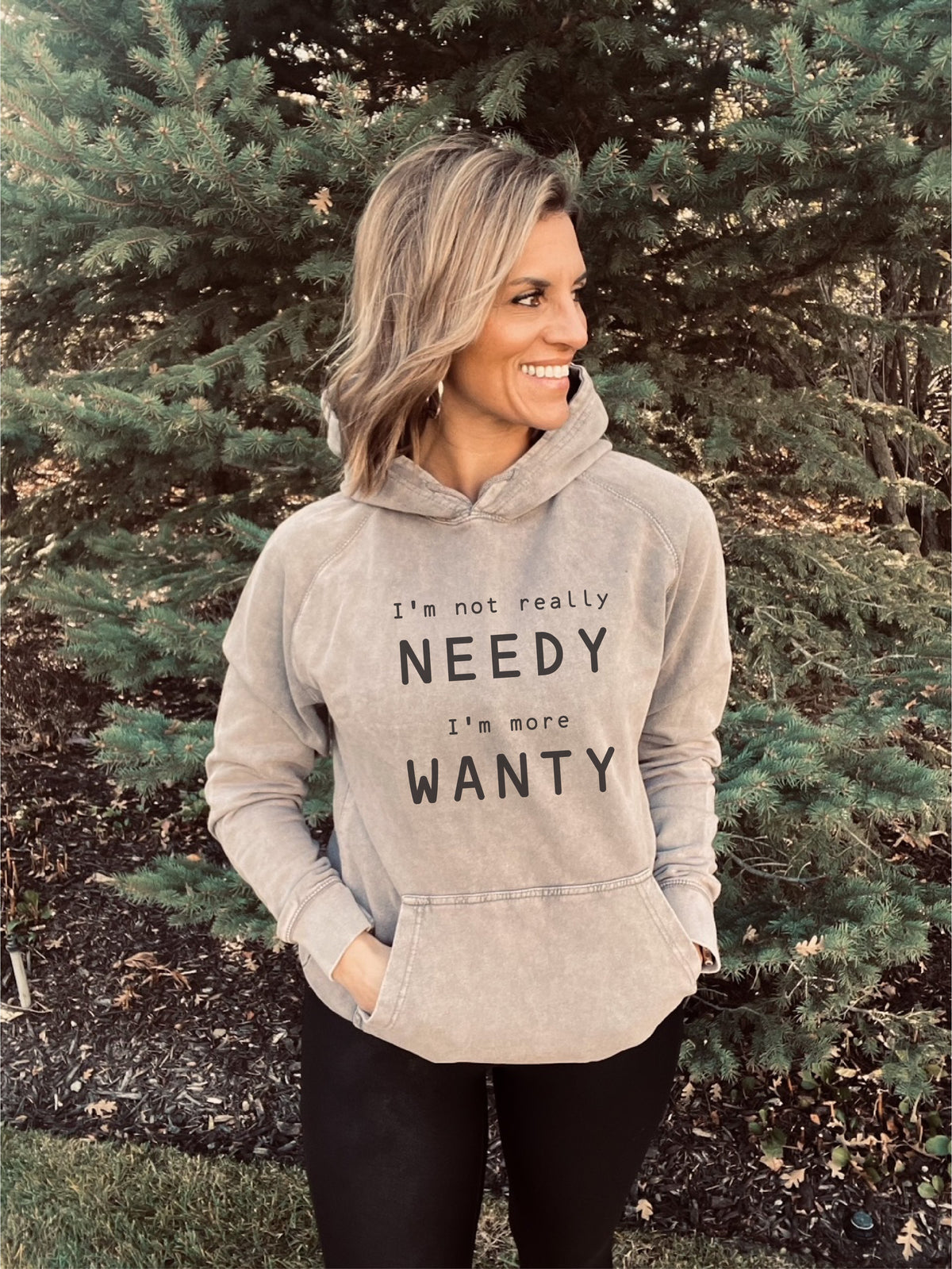 I&#39;m not needy vintage wash hoodie Edgy hoodie Lane Seven vintage hoodie Vintage zinc XS 
