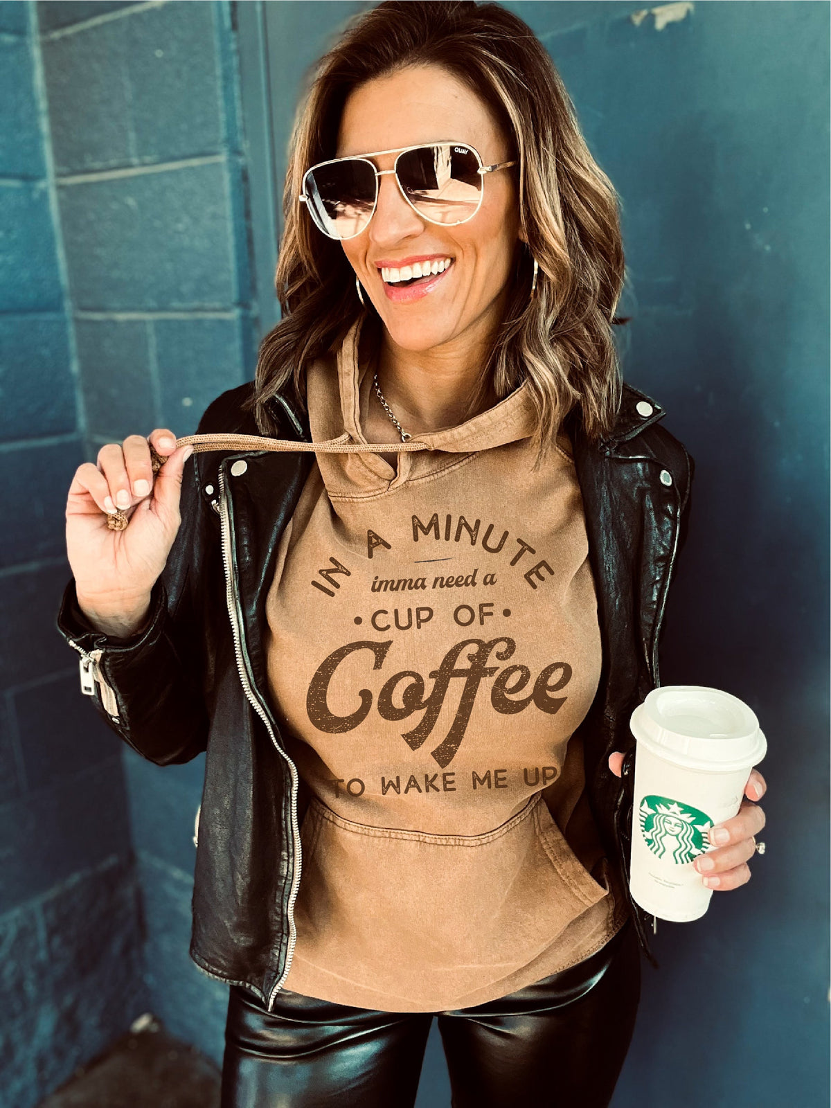 In a minute imma need a cup of coffee vintage wash hoodie Holiday French Terry raglan Lane seven vintage wash hoodie 