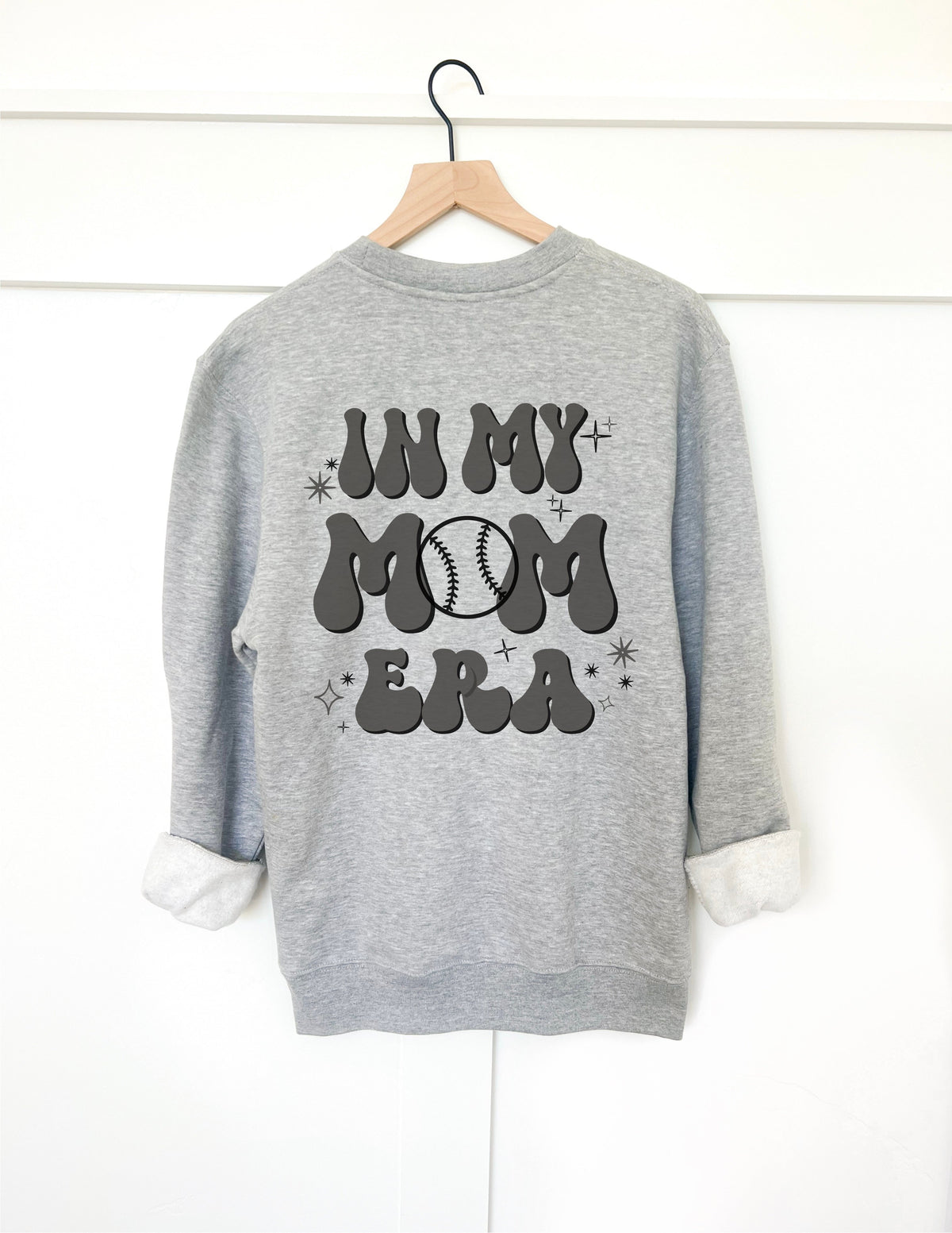 In my baseball mom era back print basic sweatshirt Sports collection Gildan 18000 sweatshirt 
