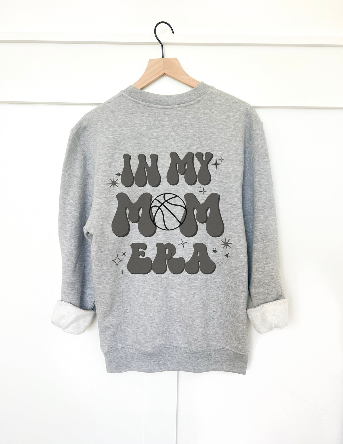 In my basketball mom era back print basic sweatshirt Sports collection Gildan 18000 sweatshirt 