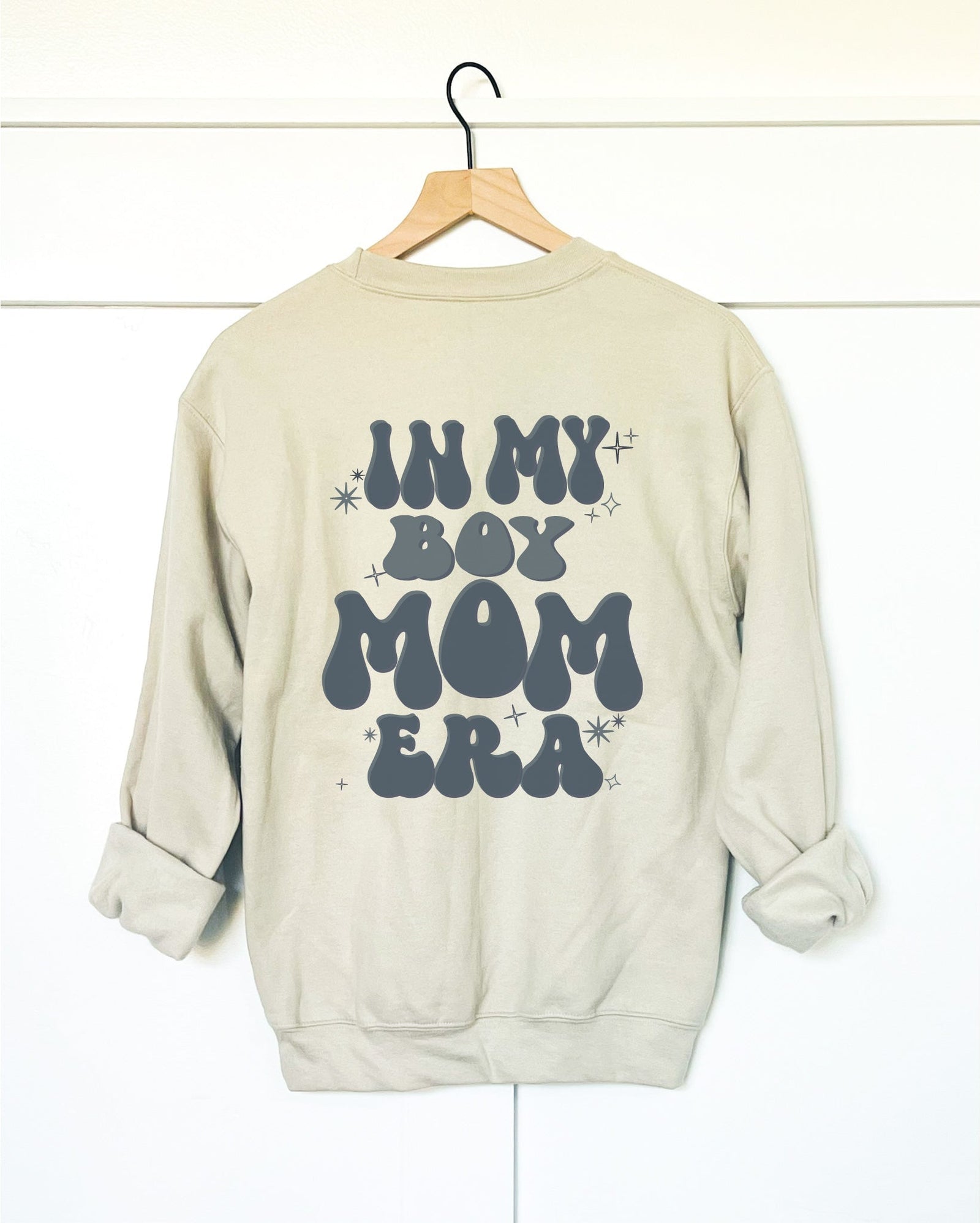 In my boy mom era back print basic sweatshirt Mom collection Gildan 18000 sweatshirt 