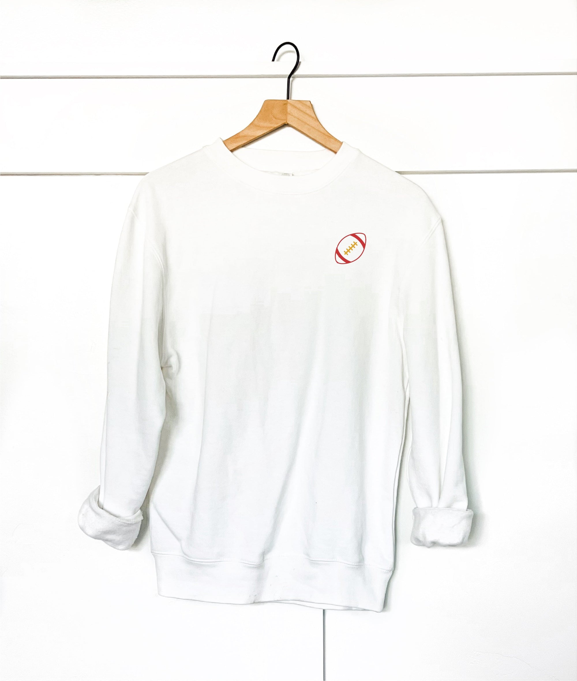 In my football era(red and yellow) back print basic sweatshirt Football collection Gildan 18000 sweatshirt 