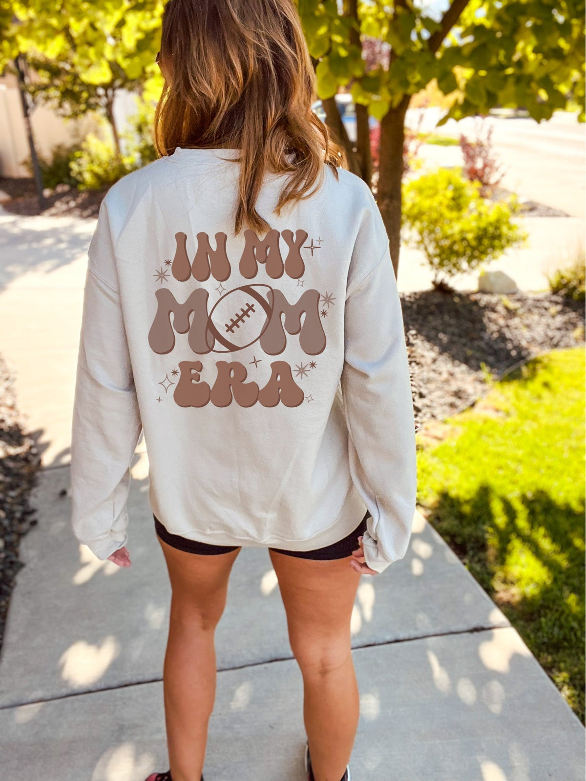 In my football mom era back print basic sweatshirt Affirmation collection Gildan 18000 sweatshirt 
