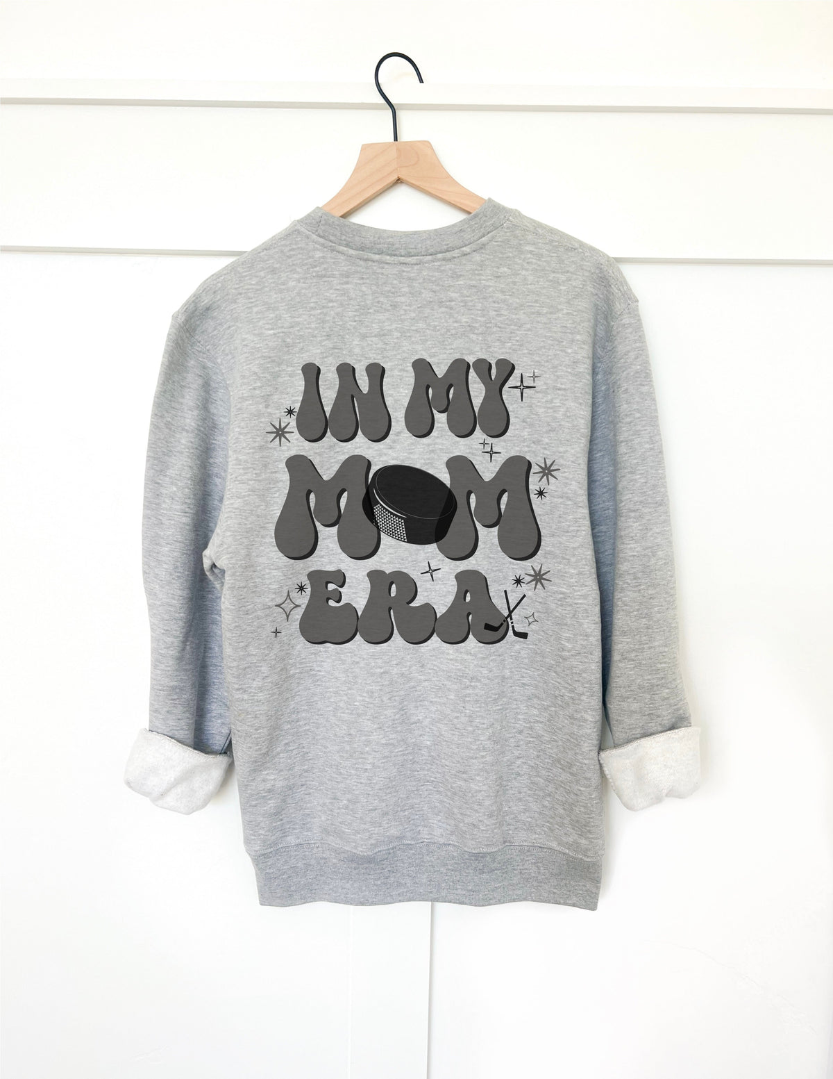 In my hockey mom era back print basic sweatshirt Sports collection Gildan 18000 sweatshirt 