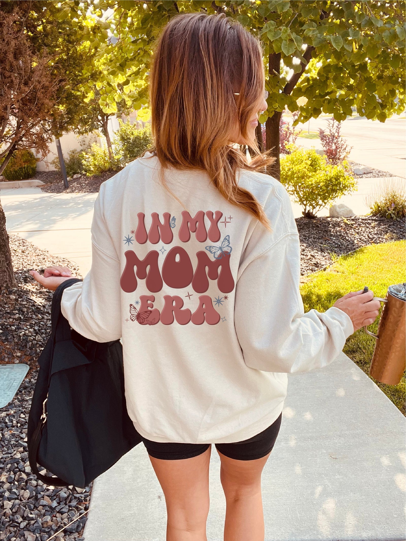 In my mom era back print basic sweatshirt Affirmation collection Gildan 18000 sweatshirt 