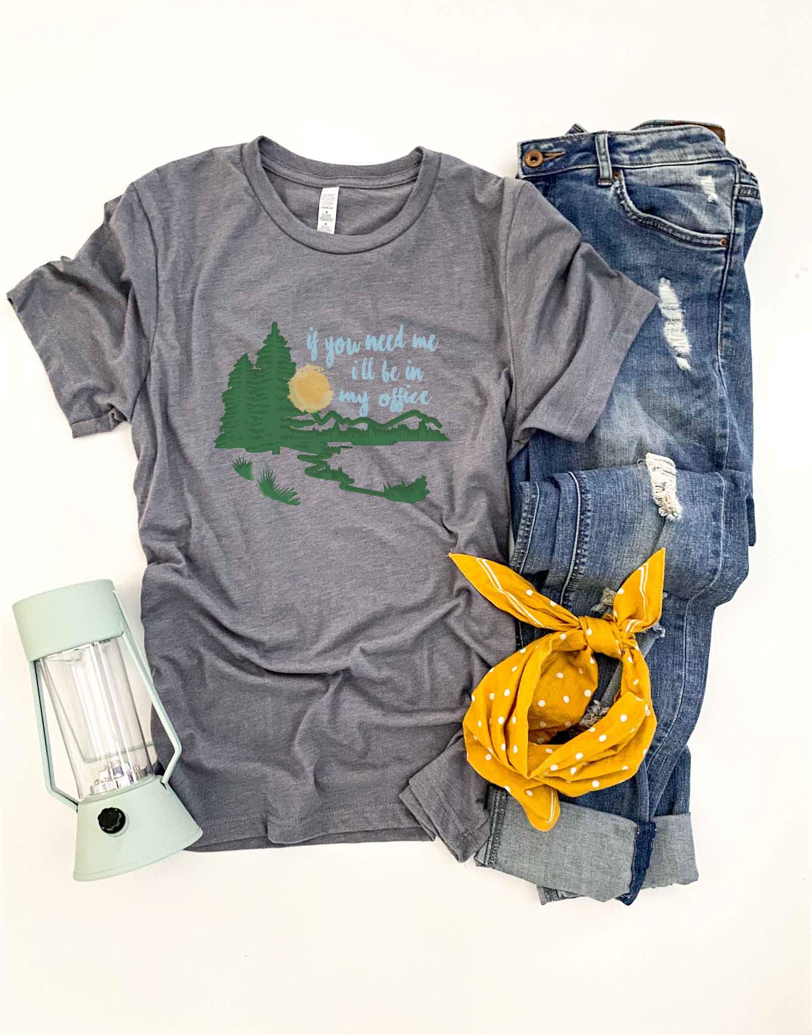 In my office mountains tee Short sleeve travel tee Bella Canvas 3001 
