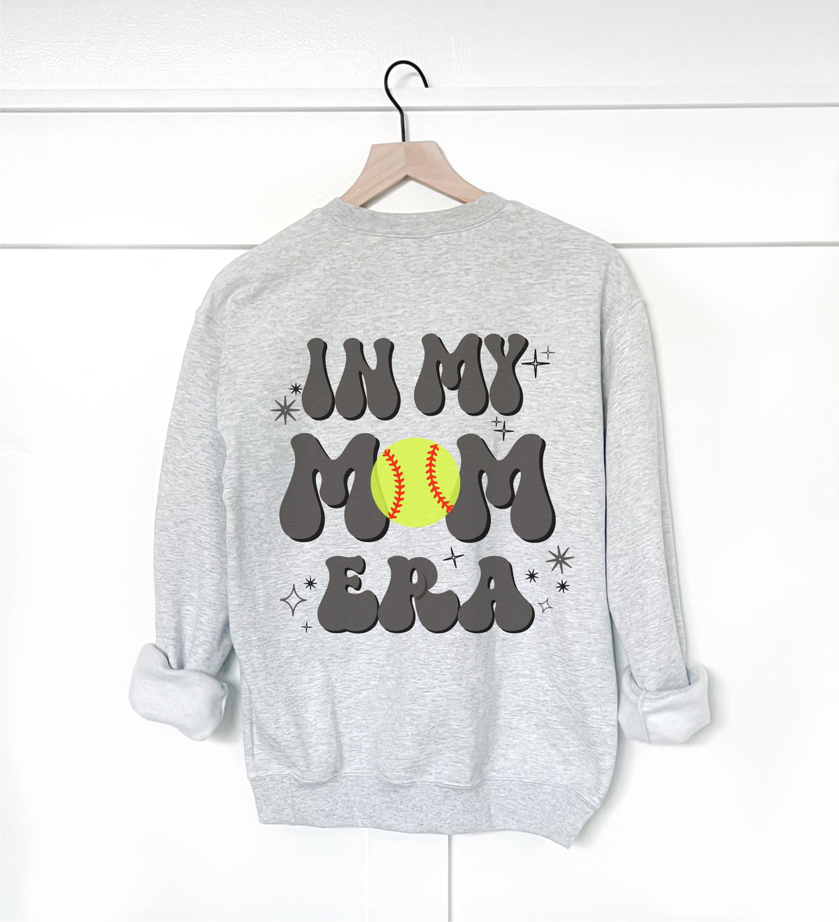 In my softball mom era back print basic sweatshirt Sports collection Gildan 18000 sweatshirt 