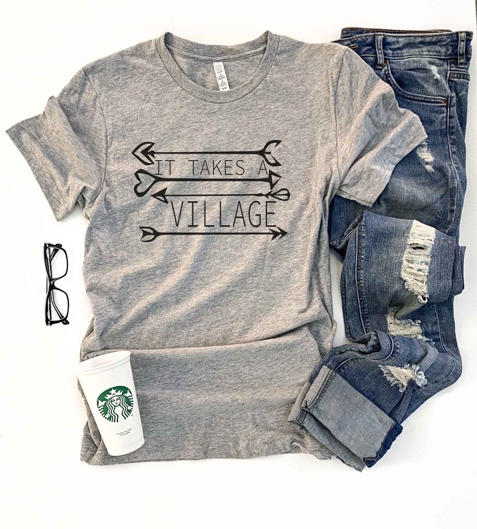 It takes a village tee Short sleeve mom tee Bella Canvas 3001 