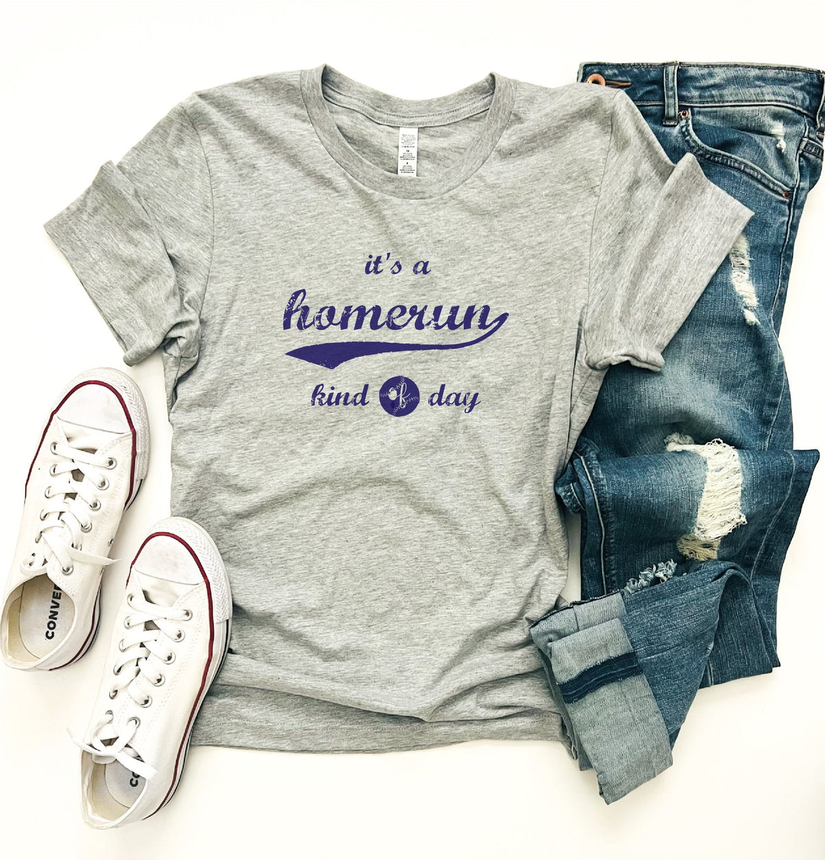 It&#39;s a homerun kind of day tee Short sleeve baseball tee Bella Canvas 3001 athletic Heather 