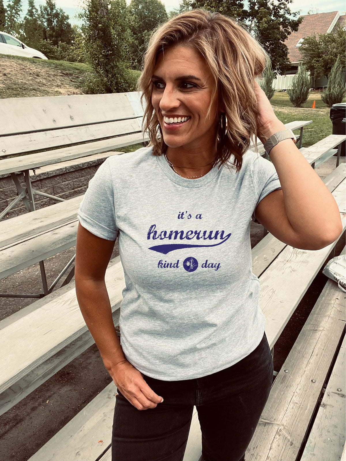 It&#39;s a homerun kind of day tee Short sleeve baseball tee Bella Canvas 3001 athletic Heather 