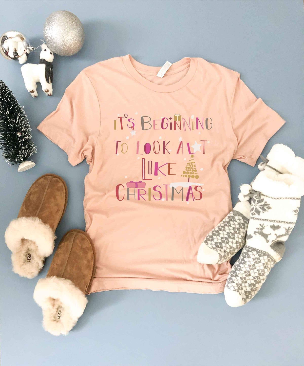 It's beginning to look like Christmas tee Short sleeve holiday tee Bella Canvas 3001 