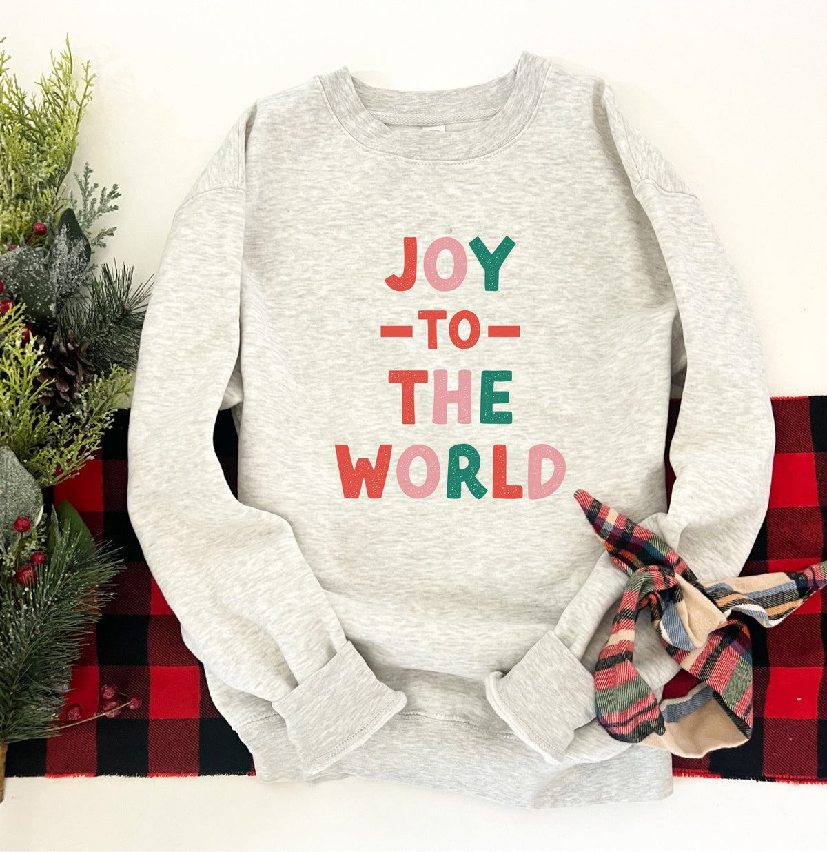 Joy to the world fleece sweatshirt Holiday collection Lane seven fleece 