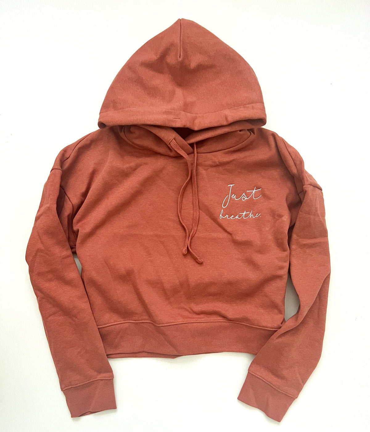 Just breathe women&#39;s waist-length fleece hoodie Affirmation collection DT6101 