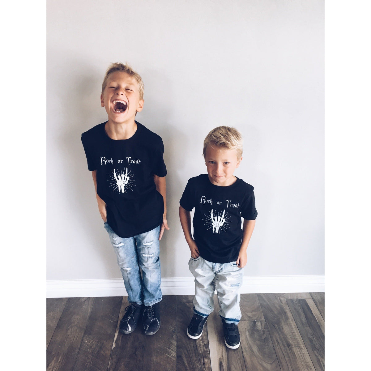 Kids Rock or treat tee Kids short sleeve halloween tee Next Level 3310 kids tee black 