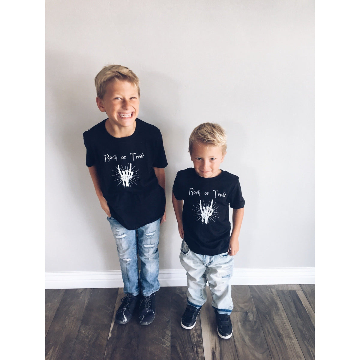 Kids Rock or treat tee Kids short sleeve halloween tee Next Level 3310 kids tee black 