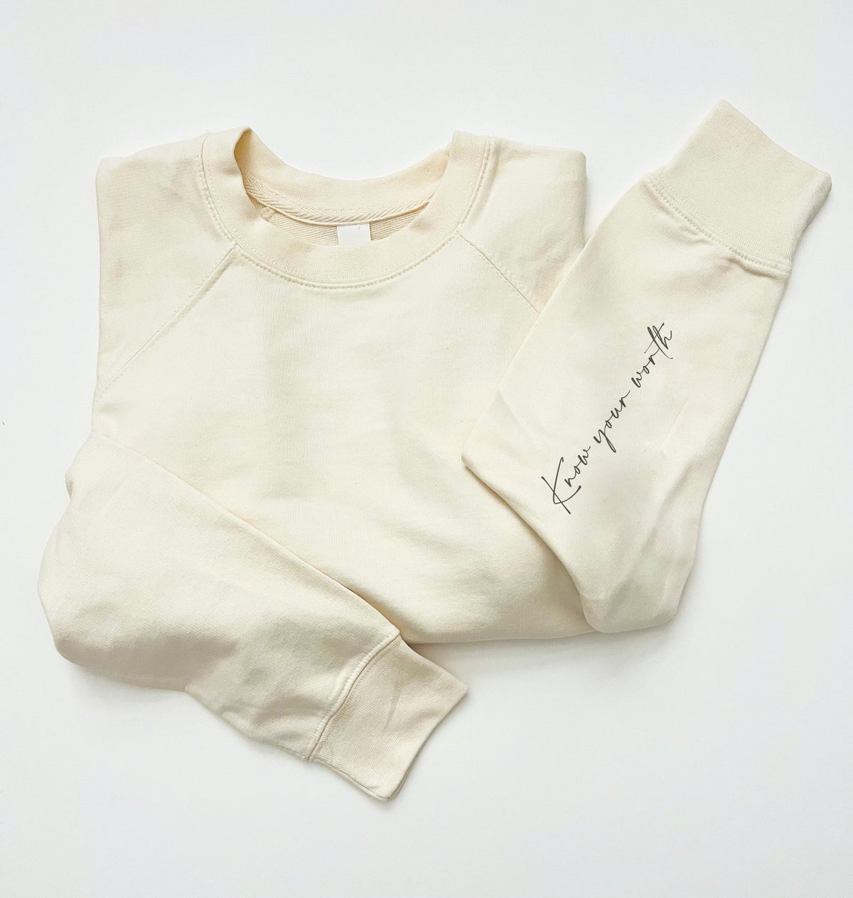 Know your worth french terry sweatshirt Affirmation collection Independent Trading Co French Terry 