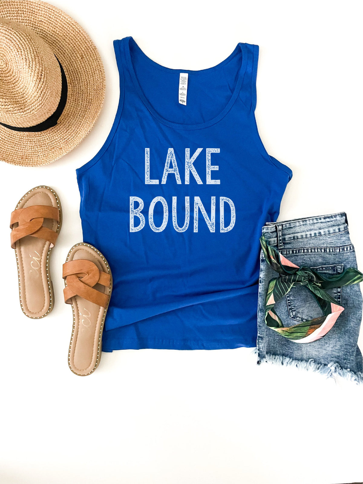 Lake bound unisex tank Lake racerback tank Next level 1533 tank navy 