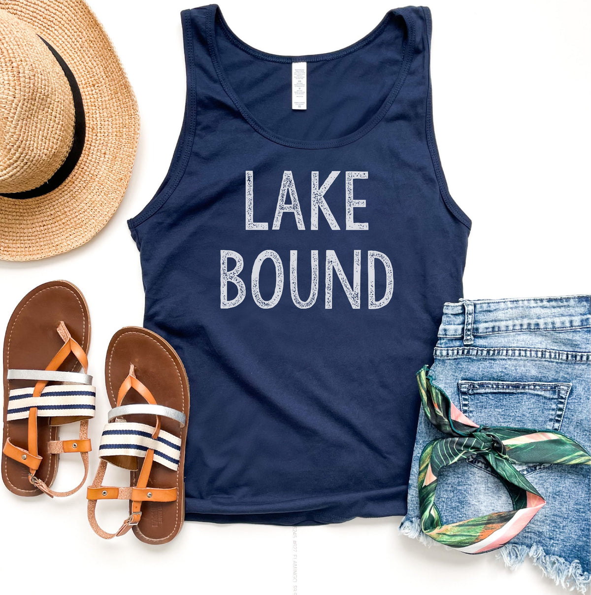 Lake bound unisex tank Lake racerback tank Next level 1533 tank navy 