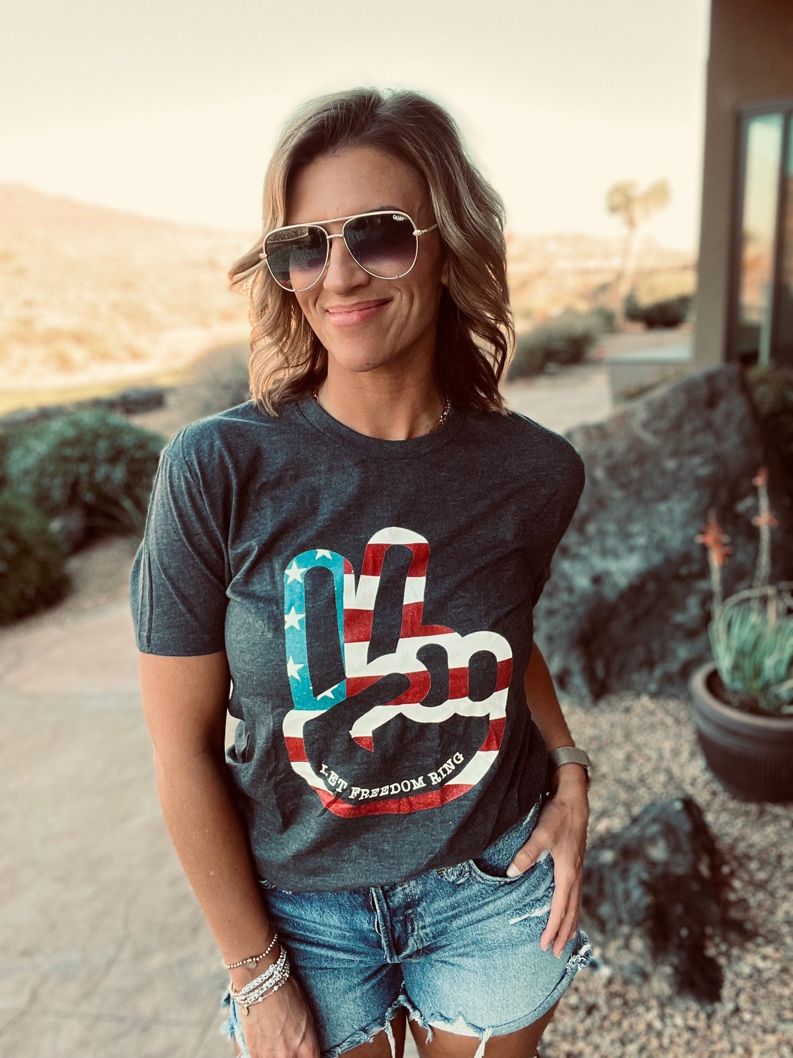 Let freedom ring tee Short sleeve patriotic tee Bella Canvas 3001 