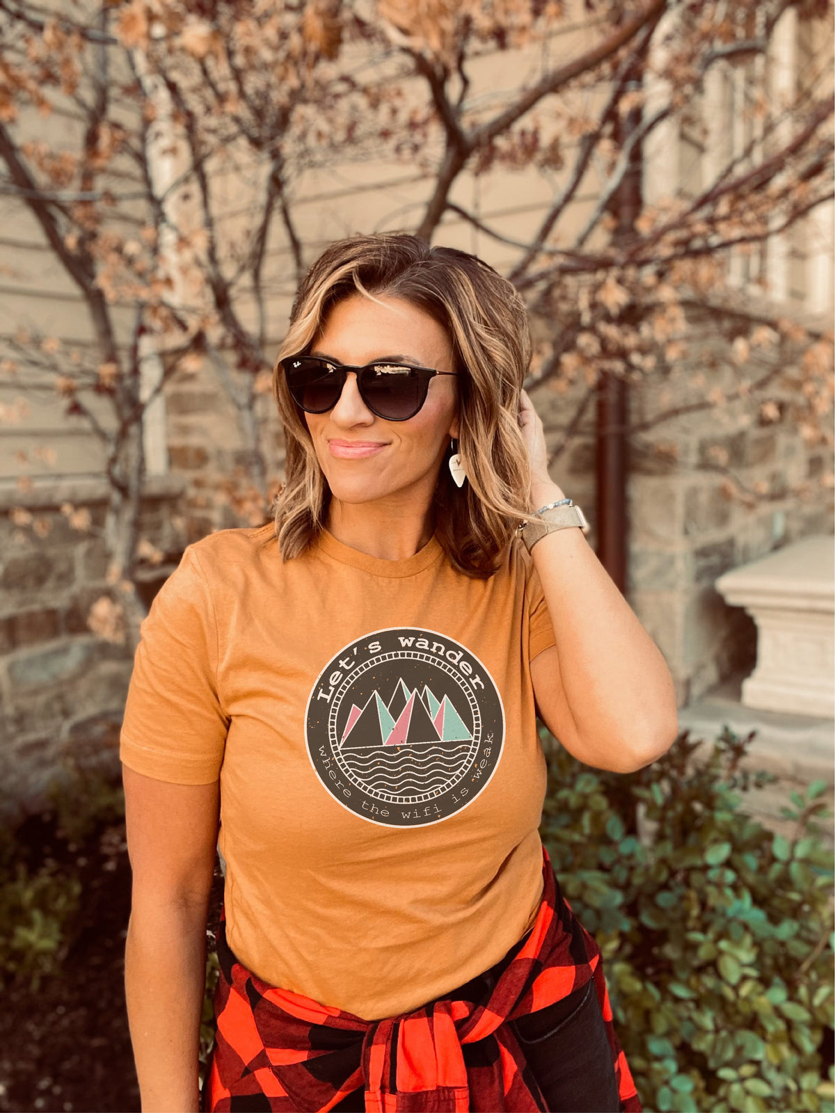 Let&#39;s wander where the wifi is weak tee Short sleeve camping tee Bella Canvas 3001 and Lane seven deluxe tee XS Meerkat 