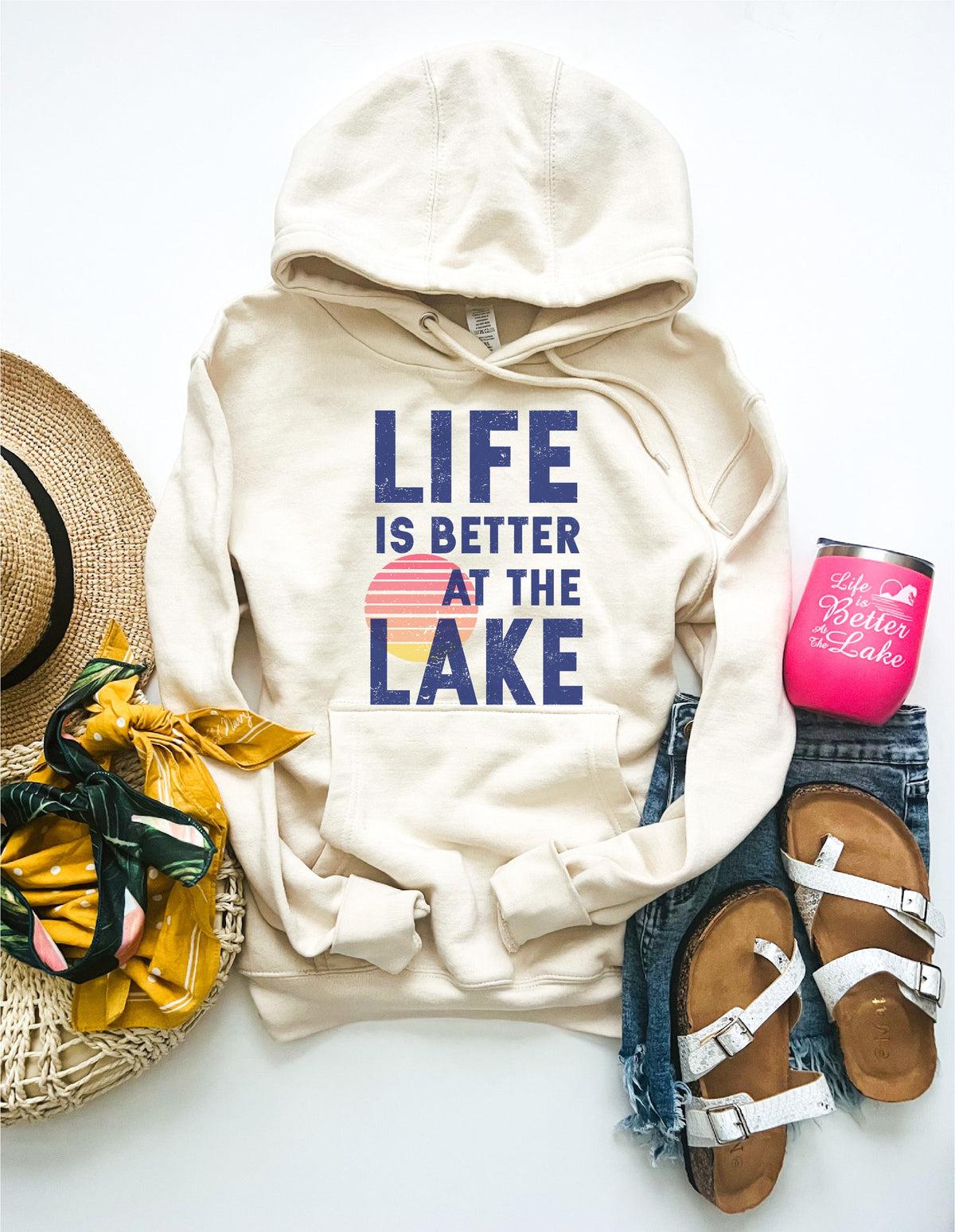 Life is better at the lake fleece hoodie 