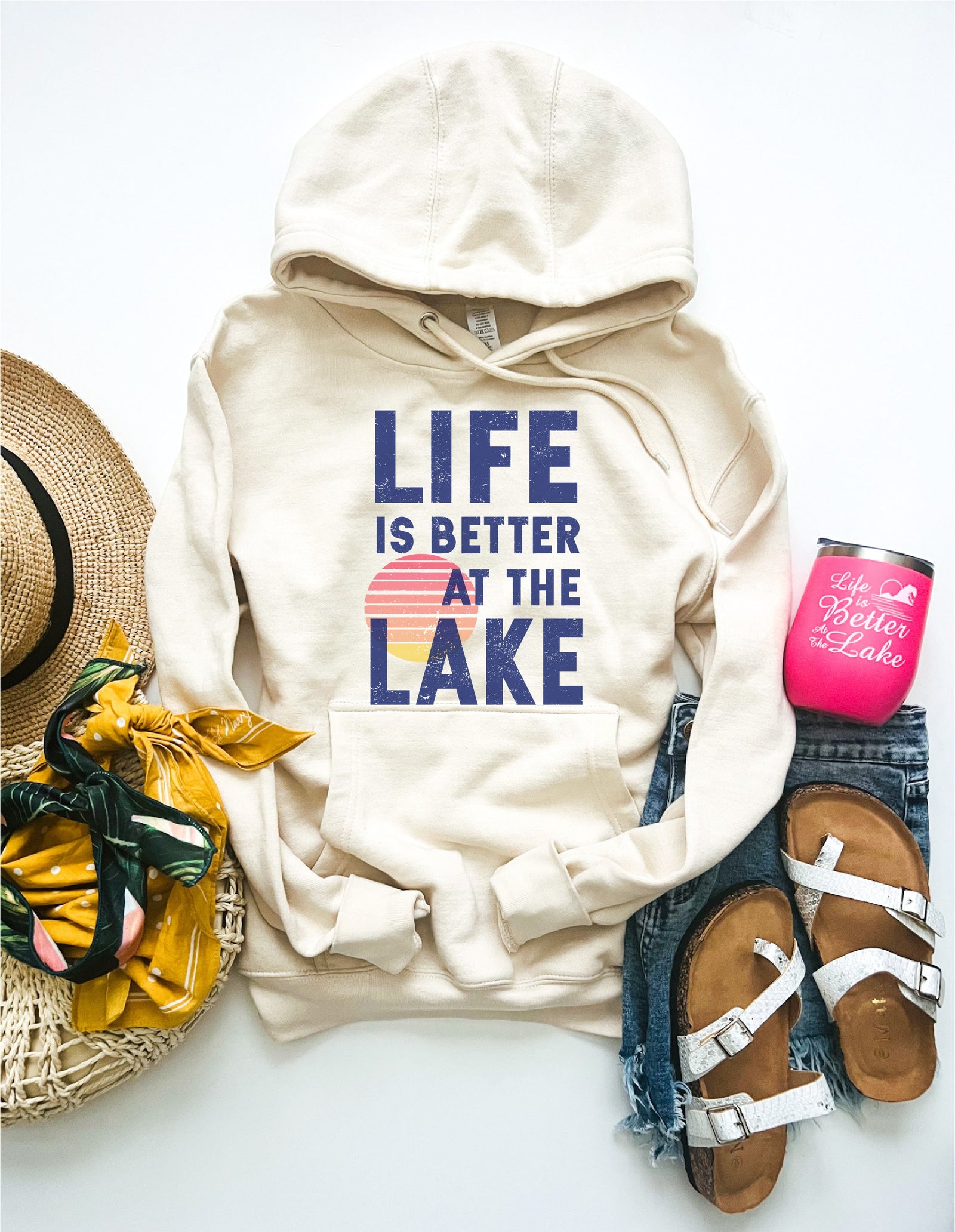 Life is better at the lake fleece hoodie 