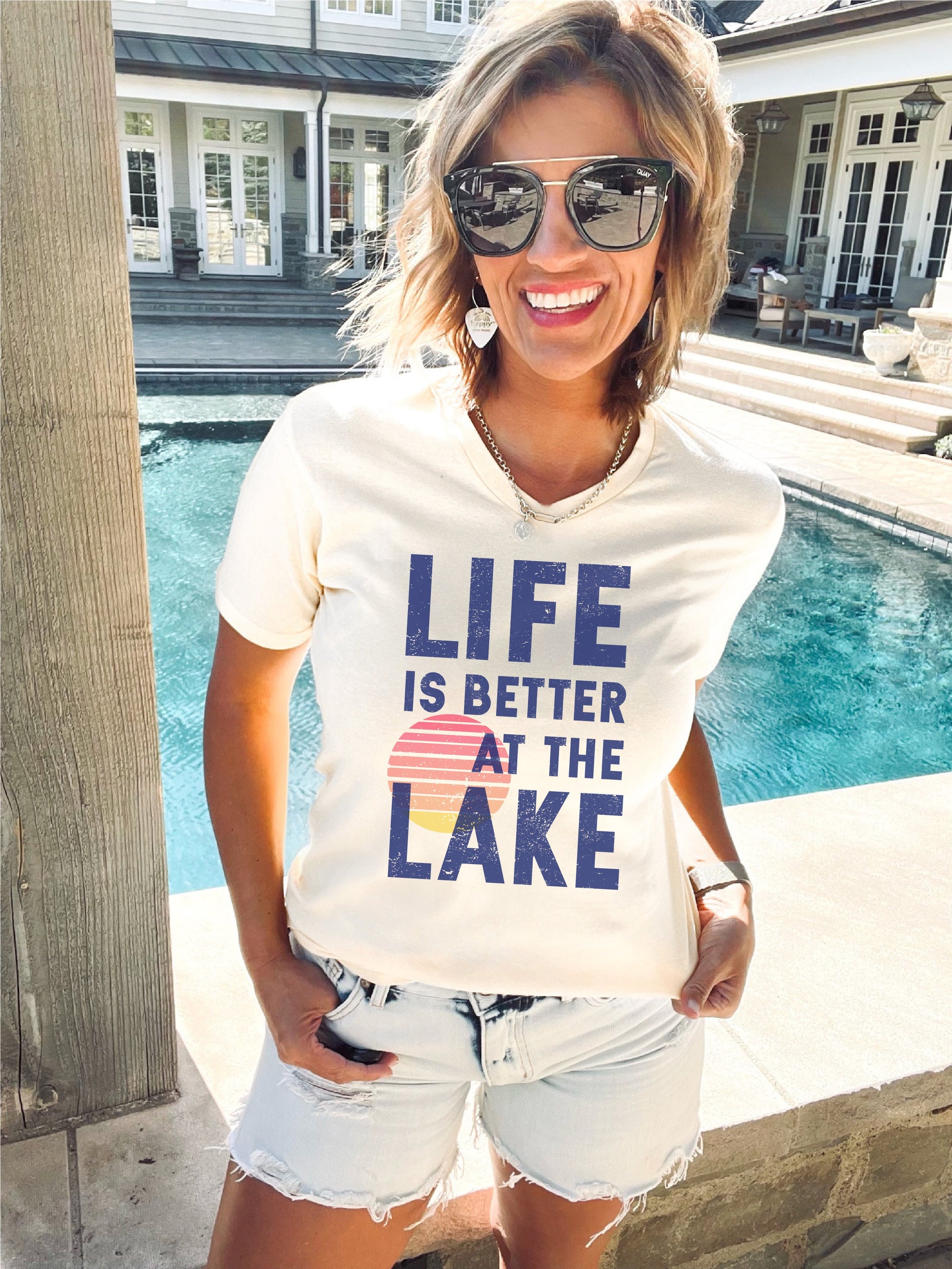 Life is better at the lake tee Short sleeve summer tee Bella Canvas 3001 