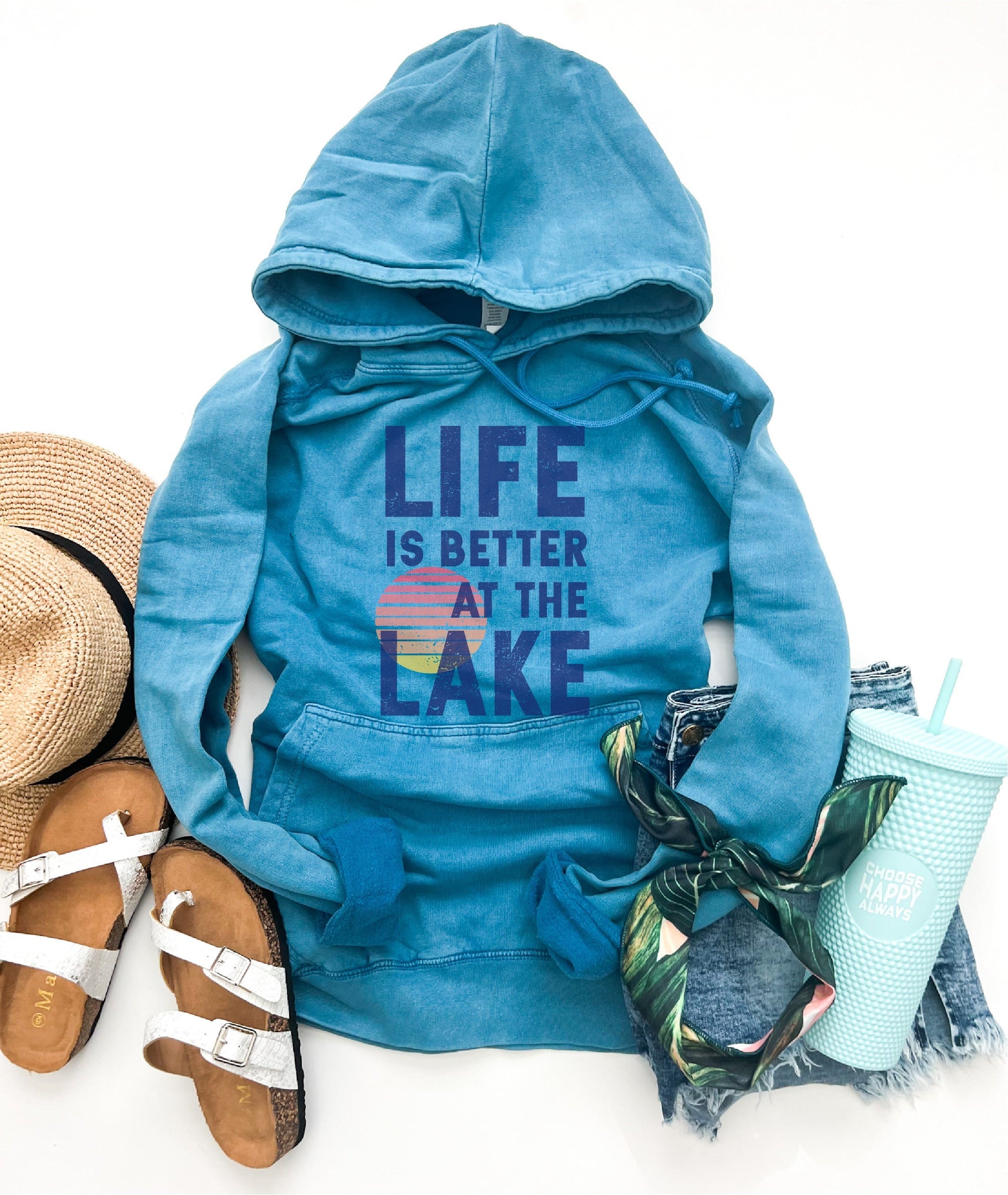 Life is better at the lake vintage wash hoodie Summer hoodie Lane Seven vintage hoodie 