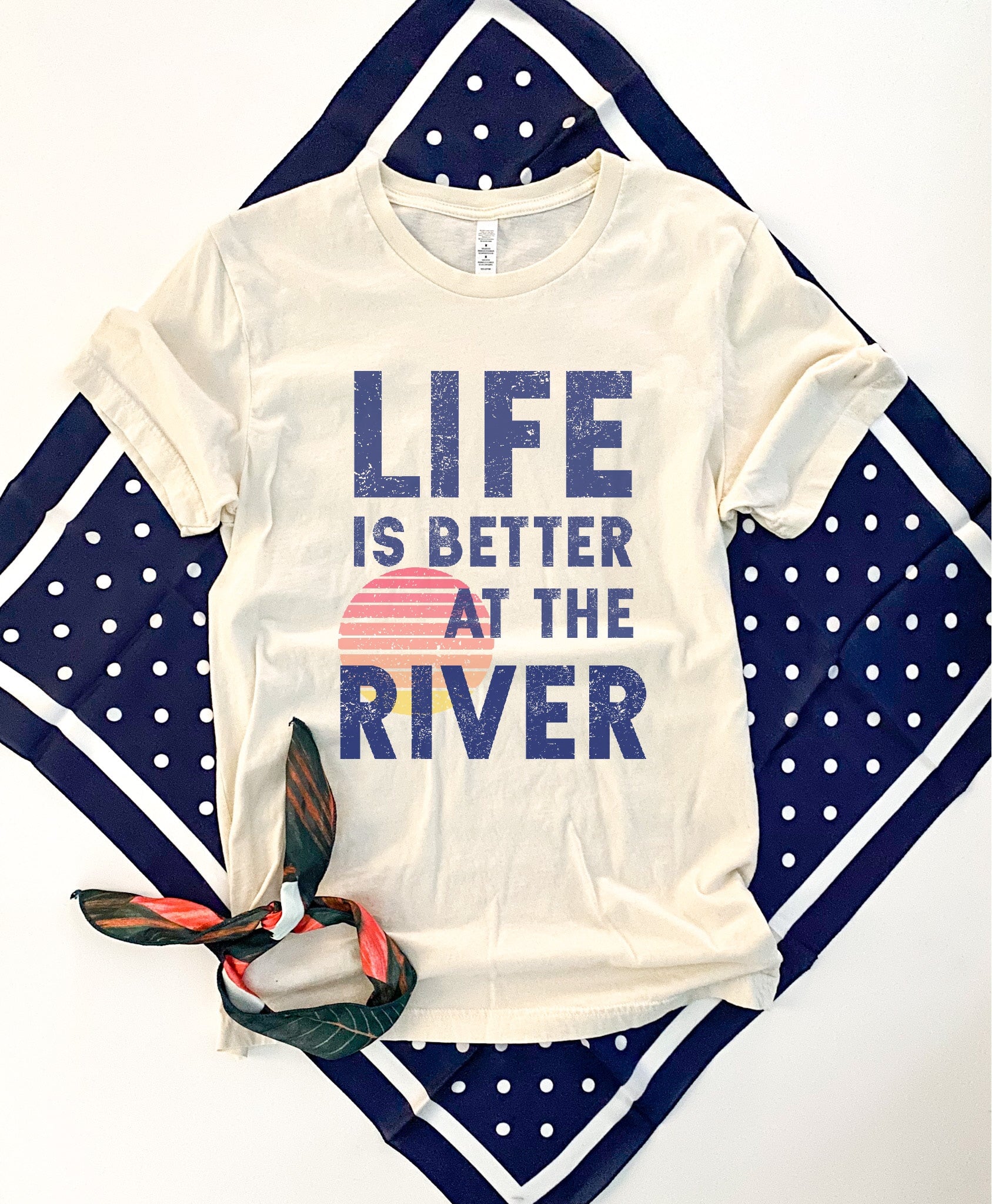 Life is better at the river tee Summer collection Bella Canvas 3001 