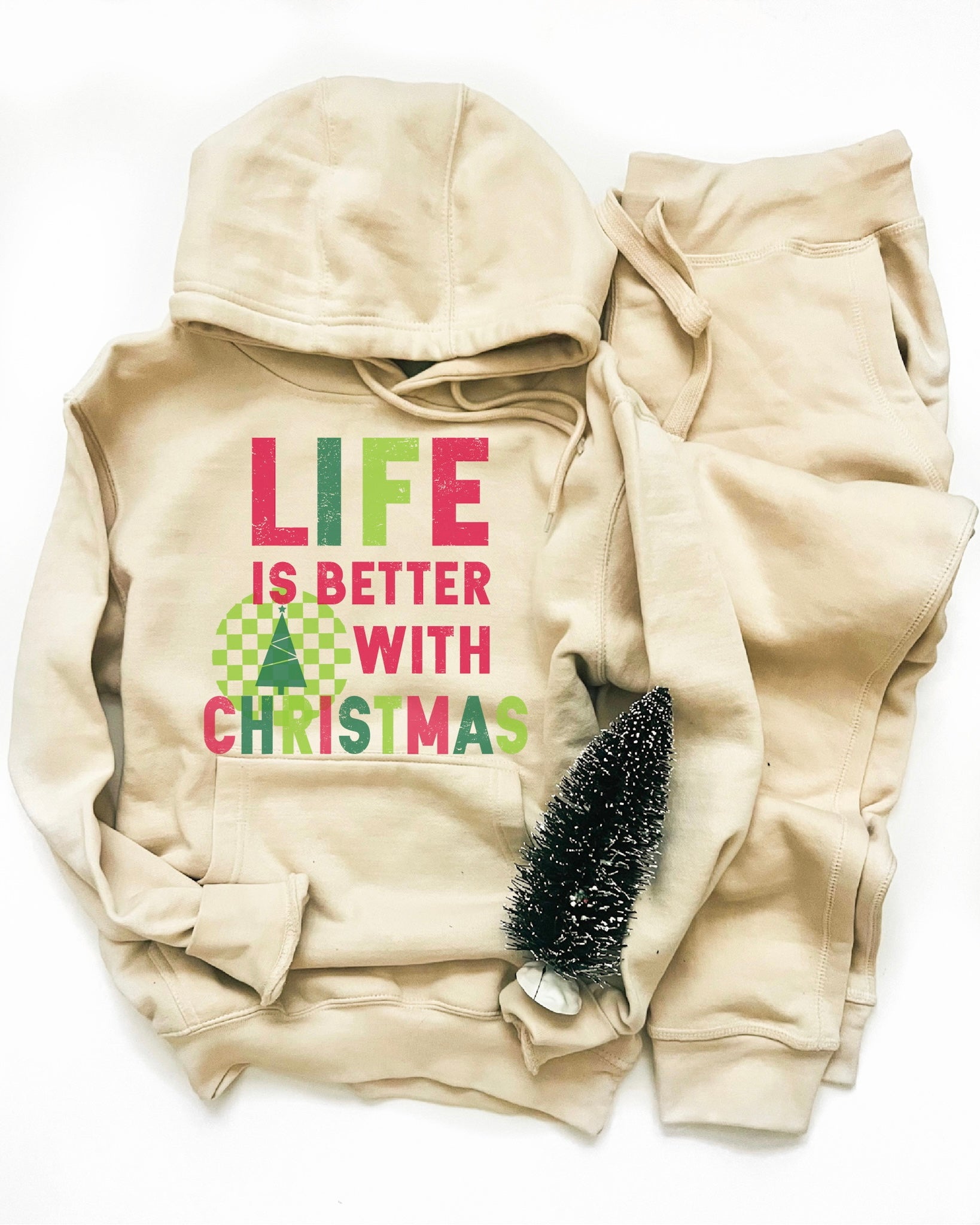 Life is better with Christmas fleece hoodie Holiday fleece hoodie Lane seven premium fleece hoodie 
