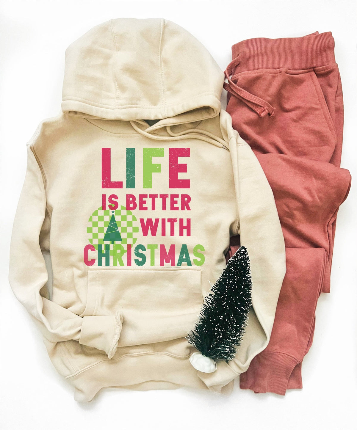Life is better with Christmas fleece hoodie Holiday fleece hoodie Lane seven premium fleece hoodie 